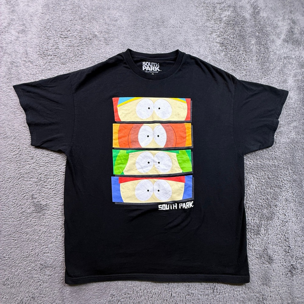 South Park T Shirt Mens XL Black Excellent Cartman Kenny Kyle Stan Graphic Tee